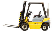 5,000 lb. 4WD Reach Forklift in Floor Scrubber Rental