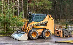 bobcat rental skid loader parked