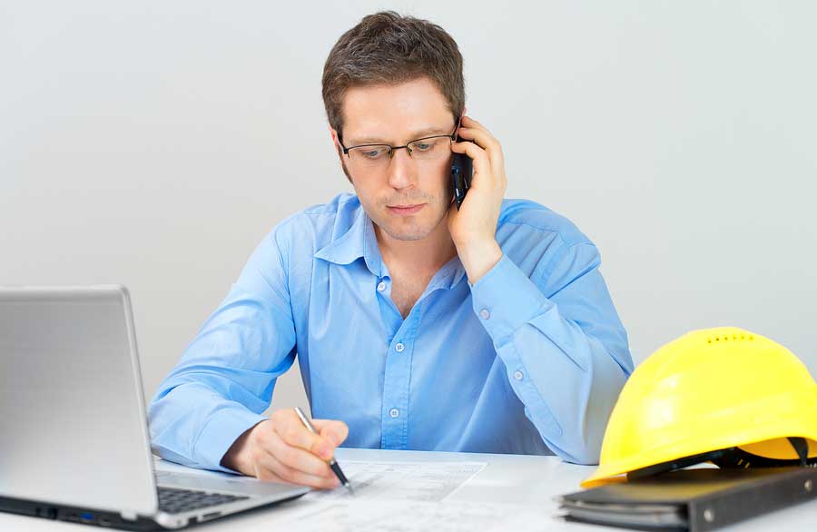 contractor making phone call