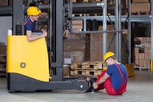 warehouse accident with forklift